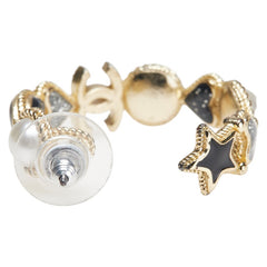 シャネル ココマーク ハート 星 スター 月 ムーン モチーフ フープ ピアス 片耳のみ ゴールド メッキ フェイクパール レディース CHANEL 【中古】