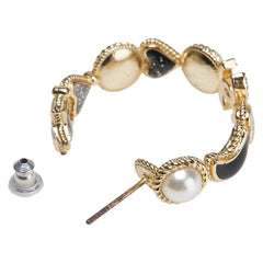 シャネル ココマーク ハート 星 スター 月 ムーン モチーフ フープ ピアス 片耳のみ ゴールド メッキ フェイクパール レディース CHANEL 【中古】