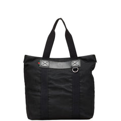 グッチ パラナ ウェブループ付 トートバッグ 268175 ブラック ナイロン レザー レディース GUCCI 【中古】