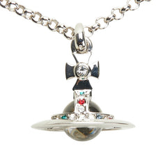 ヴィヴィアンウエストウッド NEW TINY ORB ニュータイニーオーブ ラインストーン ネックレス シルバー ガンメタル レディース Vivienne Westwood 【中古】