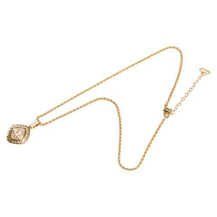 ディオール CDロゴ ラインストーン ひし形 モチーフ ネックレス ゴールド メッキ レディース Dior 【中古】