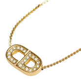 ディオール CDロゴ ラインストーン ネックレス ゴールド メッキ レディース Dior 【中古】