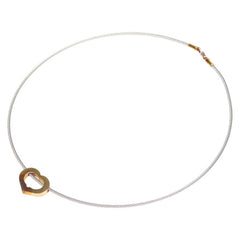 シャリオール ハート モチーフ チョーカー ネックレス ゴールド シルバー メッキ ワイヤー レディース CHARRIOL 【中古】