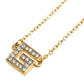 ジバンシー Gロゴ スクエア ラインストーン ネックレス ゴールド メッキ レディース Givenchy 【中古】