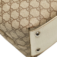 グッチ GGスプリーム ハンドバッグ トートバッグ 131220 ベージュ アイボリー PVC レザー レディース GUCCI 【中古】