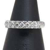 Pt900 プラチナ ダイヤ0.29ct 一文字 リング 指輪 レディース 9号 【中古】