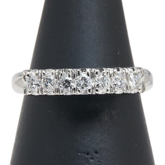 Pt900 プラチナ ダイヤ0.29ct 一文字 リング 指輪 レディース 9号 【中古】