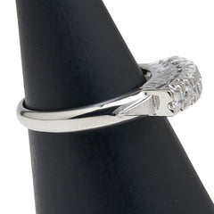 Pt900 プラチナ ダイヤ0.29ct 一文字 リング 指輪 レディース 9号 【中古】