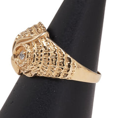 K18YG イエローゴールド ダイヤ フクロウ 梟 モチーフ リング 指輪 レディース 13号 【中古】