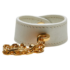 エルメス ノマド グローブホルダー ホワイト ゴールド レザー メッキ レディース HERMES 【中古】