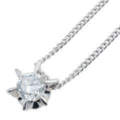 Pt900 プラチナ Pt850 プラチナ ダイヤ1.026ct プチ ネックレス レディース 【中古】