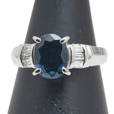 Pt850 プラチナ サファイア2.04ct ダイヤ0.20ct リング 指輪 レディース 11号 【中古】