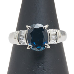 Pt850 プラチナ サファイア2.04ct ダイヤ0.20ct リング 指輪 レディース 11号 【中古】