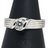 Pt900 プラチナ ダイヤ0.20ct リング 指輪 レディース 12号 【中古】