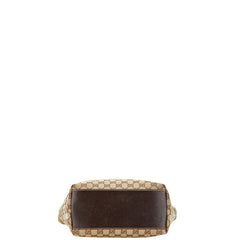 グッチ GGキャンバス ショルダーバッグ トートバッグ 153009 ベージュ ブラウン キャンバス レザー レディース GUCCI 【中古】