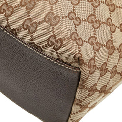 グッチ GGキャンバス ショルダーバッグ トートバッグ 153009 ベージュ ブラウン キャンバス レザー レディース GUCCI 【中古】