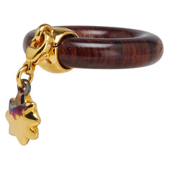 エルメス 星を巡る旅展 スカーフリング ブラウン ゴールド ウッド メッキ レディース HERMES 【中古】