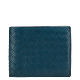 ボッテガヴェネタ イントレチャート 二つ折り財布 ブルー グリーン レッド レザー レディース BOTTEGAVENETA 【中古】