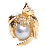 K18YG イエローゴールド 白蝶真珠約11.6mm ダイヤ0.05ct ペンダントトップ レディース 【中古】