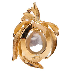 K18YG イエローゴールド 白蝶真珠約11.6mm ダイヤ0.05ct ペンダントトップ レディース 【中古】