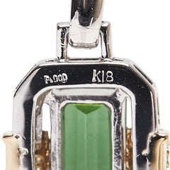 Pt900 プラチナ K18YG イエローゴールド コンビ トルマリン2.91ct ダイヤ0.10ct スクエア ペンダントトップ レディース 【中古】