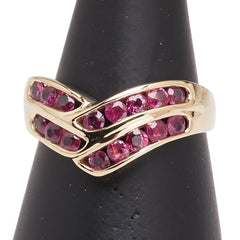 K18YG イエローゴールド ルビー1.11ct リング 指輪 レディース 14号 【中古】