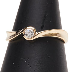 K18YG イエローゴールド ダイヤ0.10ct 1P リング 指輪 レディース 12.5号 【中古】