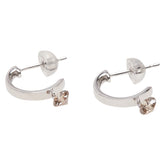 K18WG ホワイトゴールド ダイヤ0.36ct フープ スタッド ピアス レディース 【中古】