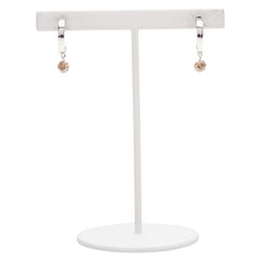 K18WG ホワイトゴールド ダイヤ0.36ct フープ スタッド ピアス レディース 【中古】