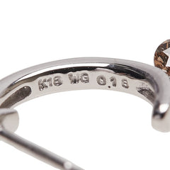 K18WG ホワイトゴールド ダイヤ0.36ct フープ スタッド ピアス レディース 【中古】