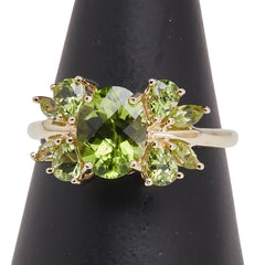 K10YG イエローゴールド ペリドット DNYC ダニアオブニューヨーク リング 指輪 レディース 18.5号 【中古】