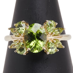 K10YG イエローゴールド ペリドット DNYC ダニアオブニューヨーク リング 指輪 レディース 18.5号 【中古】