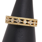 スタージュエリー K18YG イエローゴールド ダイヤ0.16ct リング 指輪 レディース STAR JEWELRY 15.5号 【中古】