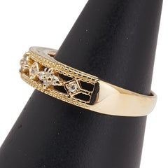 スタージュエリー K18YG イエローゴールド ダイヤ0.16ct リング 指輪 レディース STAR JEWELRY 15.5号 【中古】