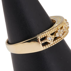 スタージュエリー K18YG イエローゴールド ダイヤ0.16ct リング 指輪 レディース STAR JEWELRY 15.5号 【中古】