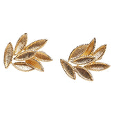 K18YG イエローゴールド リーフ 葉 モチーフ スタッドピアス レディース 【中古】