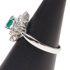 Pt900 プラチナ エメラルド0.54ct ダイヤ0.51 リング 指輪 レディース 11.5号 【中古】