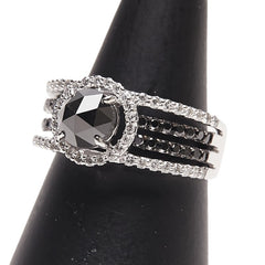 K14WG ホワイトゴールド ダイヤ1.15ct ダイヤ0.68ct リング 指輪 レディース 12号 【中古】