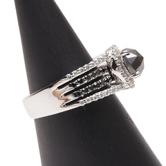 K14WG ホワイトゴールド ダイヤ1.15ct ダイヤ0.68ct リング 指輪 レディース 12号 【中古】