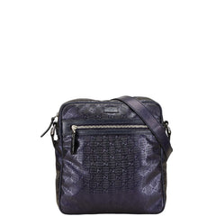 グッチ GGインプリメ 斜めがけ ショルダーバッグ 201448 ネイビー PVC レザー メンズ GUCCI 【中古】