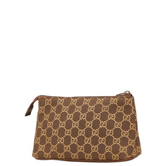 グッチ GGキャンバス ポーチ 039 0852 ブラウン イエロー キャンバス レディース GUCCI 【中古】