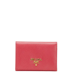 プラダ カードケース 名刺入れ ピンク レザー レディース PRADA 【中古】