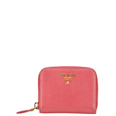 プラダ コインケース 1M0268 ピンク レザー レディース PRADA 【中古】
