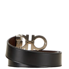 サルヴァトーレフェラガモ ガンチーニ ベルト ブラック ブラウン レザー レディース Salvatore Ferragamo 【中古】