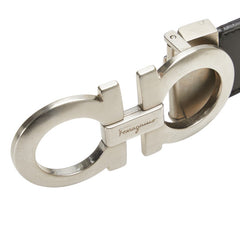 サルヴァトーレフェラガモ ガンチーニ ベルト ブラック ブラウン レザー レディース Salvatore Ferragamo 【中古】