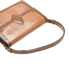 サンローラン YSLロゴ ワンショルダーバッグ ブラウン レザー レディース SAINT LAURENT 【中古】