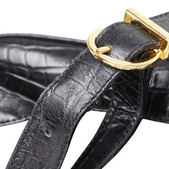サルヴァトーレフェラガモ ガンチーニ ショルダーバッグ ブラック レザー スウェット レディース Salvatore Ferragamo 【中古】