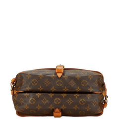 ルイ ヴィトン モノグラム ソミュールMM 斜め掛け ショルダーバッグ M40710 ブラウン PVC レザー レディース LOUIS VUITTON 【中古】