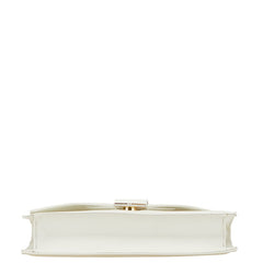 サンローラン YSLロゴ クラッチバッグ セカンドバッグ ホワイト ゴールド レザー レディース SAINT LAURENT 【中古】