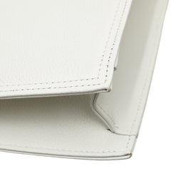 サンローラン YSLロゴ クラッチバッグ セカンドバッグ ホワイト ゴールド レザー レディース SAINT LAURENT 【中古】